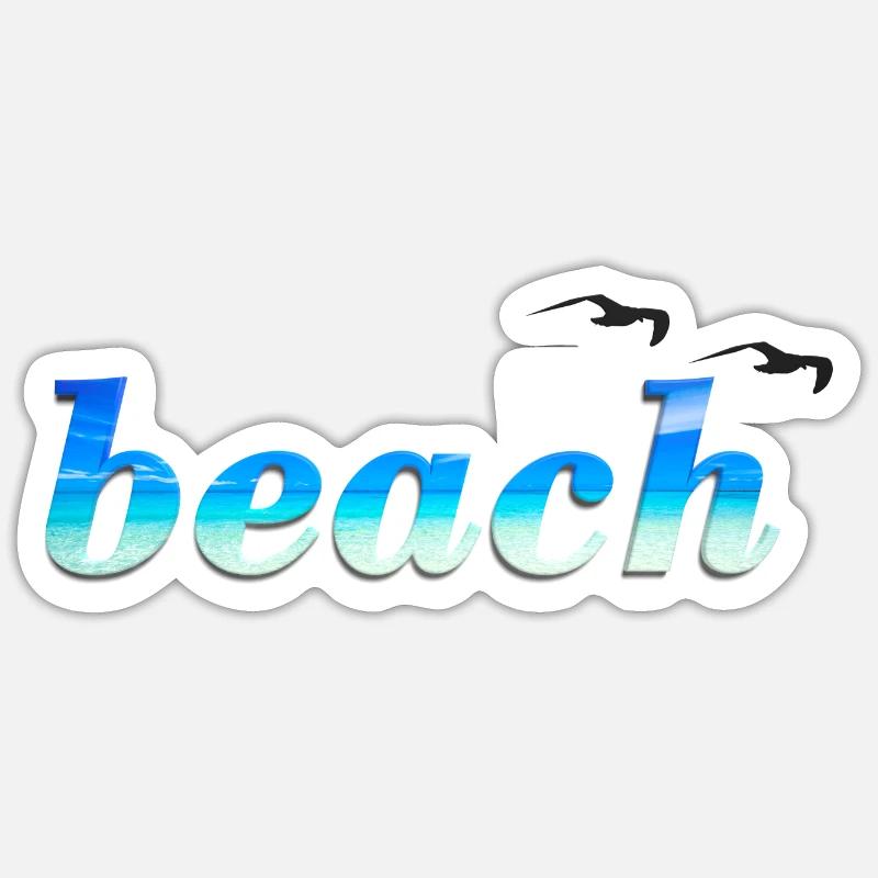 Beach 3D - Sticker size S (10 x 10 cm) - white matte