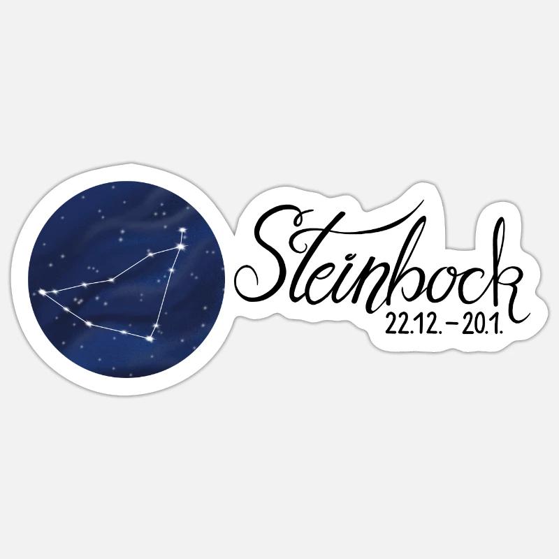Sternzeichen Steinbock Tierkreiszeichen Astrologie - Sticker Größe S (10 x 10 cm) - Mattweiß