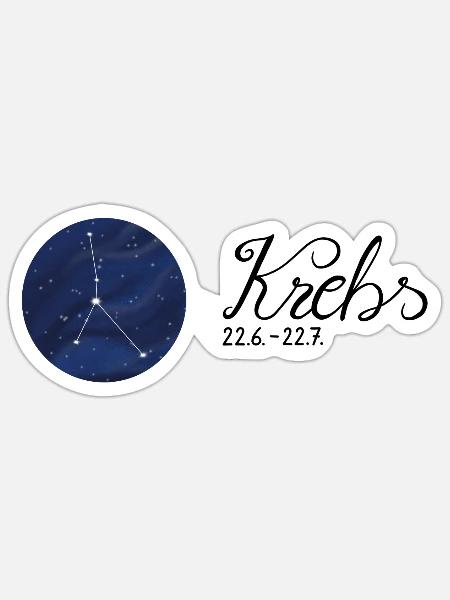 Sternzeichen Krebs Tierkreiszeichen Astrologie - Sticker Größe S (10 x 10 cm) - Mattweiß