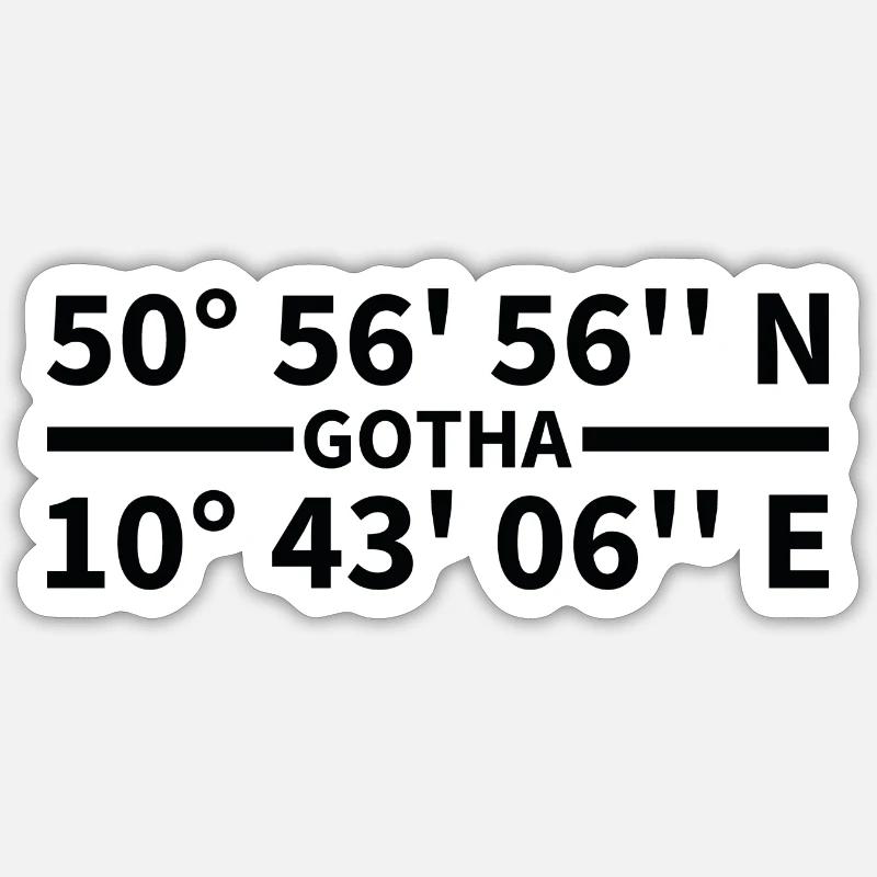 Coordonnées de Gotha - Sticker taille S (10 x 10 cm) - blanc mat