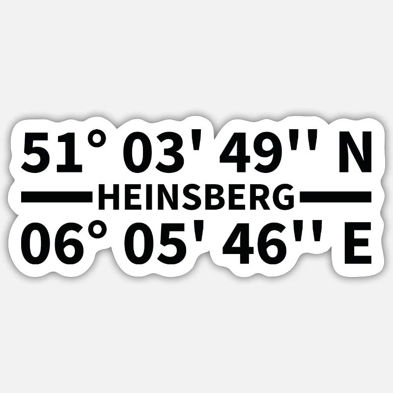 Coordonnées Heinsberg - Sticker taille S (10 x 10 cm) - blanc mat