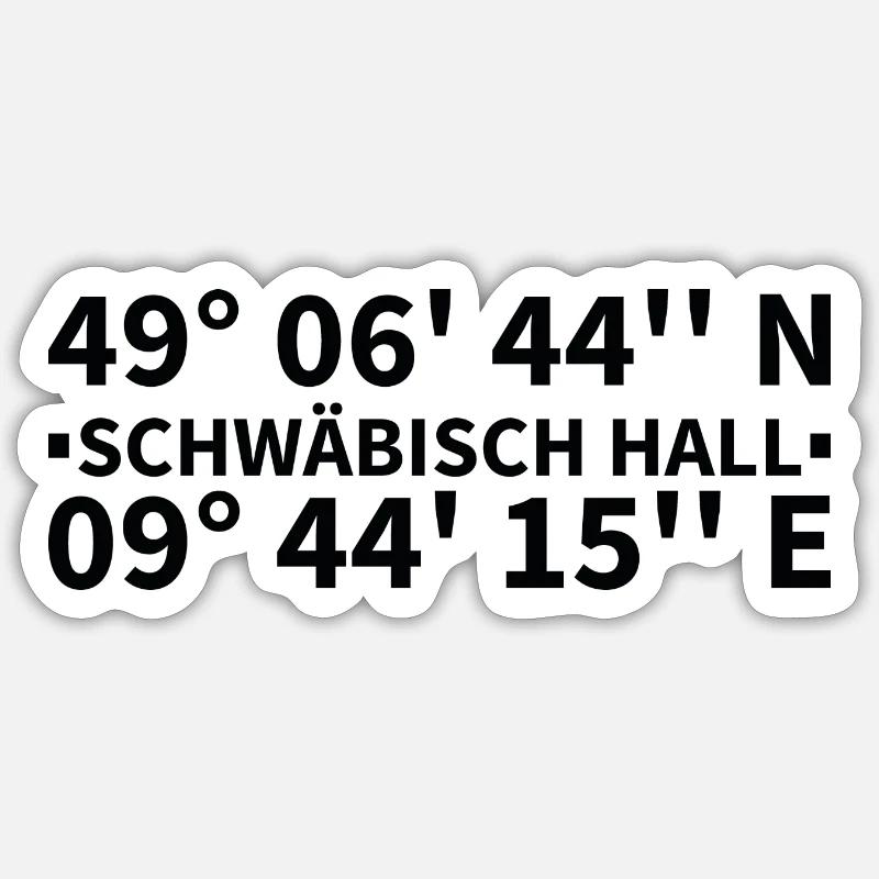 Schwäbisch Hall Coordinates Sticker size S (10 x 10 cm)