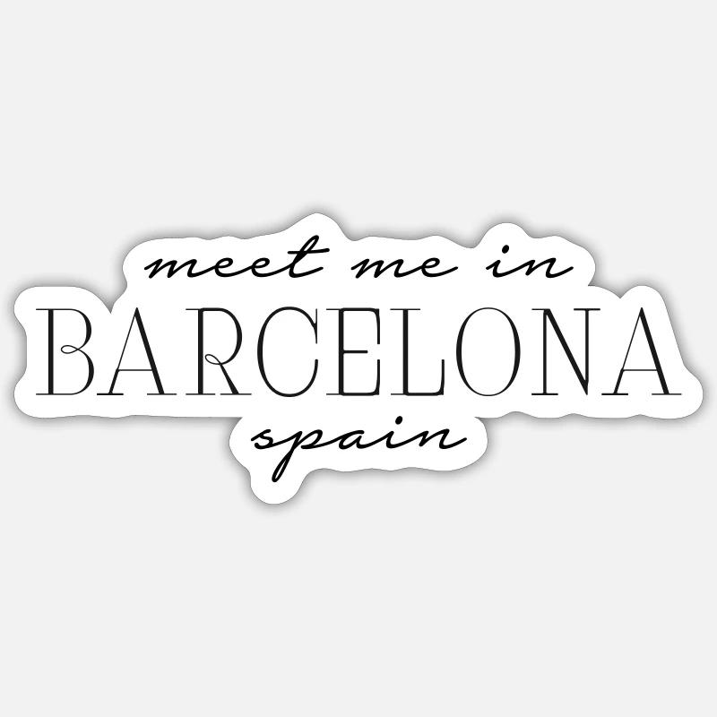 Espagne Barcelone - Sticker taille S (10 x 10 cm) - blanc mat
