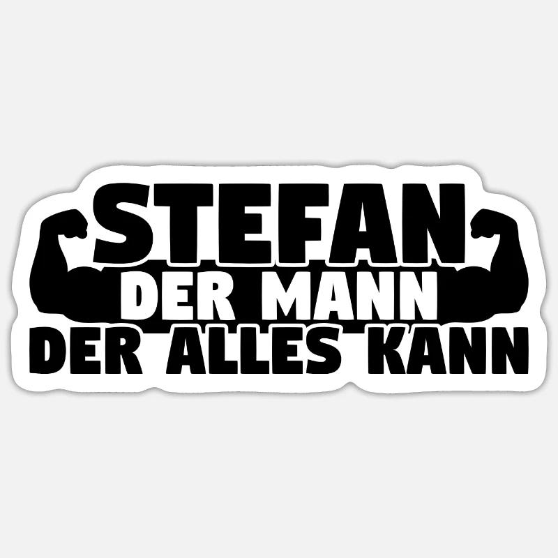 Der Mann Der Alles kann Stefan - Sticker Größe S (10 x 10 cm) - Mattweiß