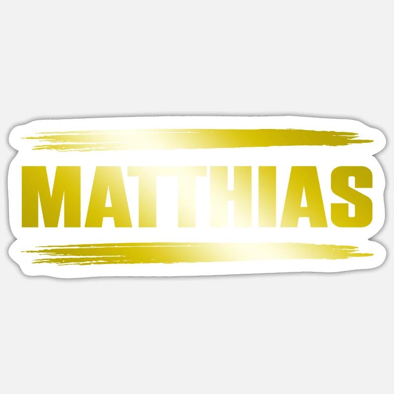 Matthias - Sticker taille S (10 x 10 cm) - blanc mat