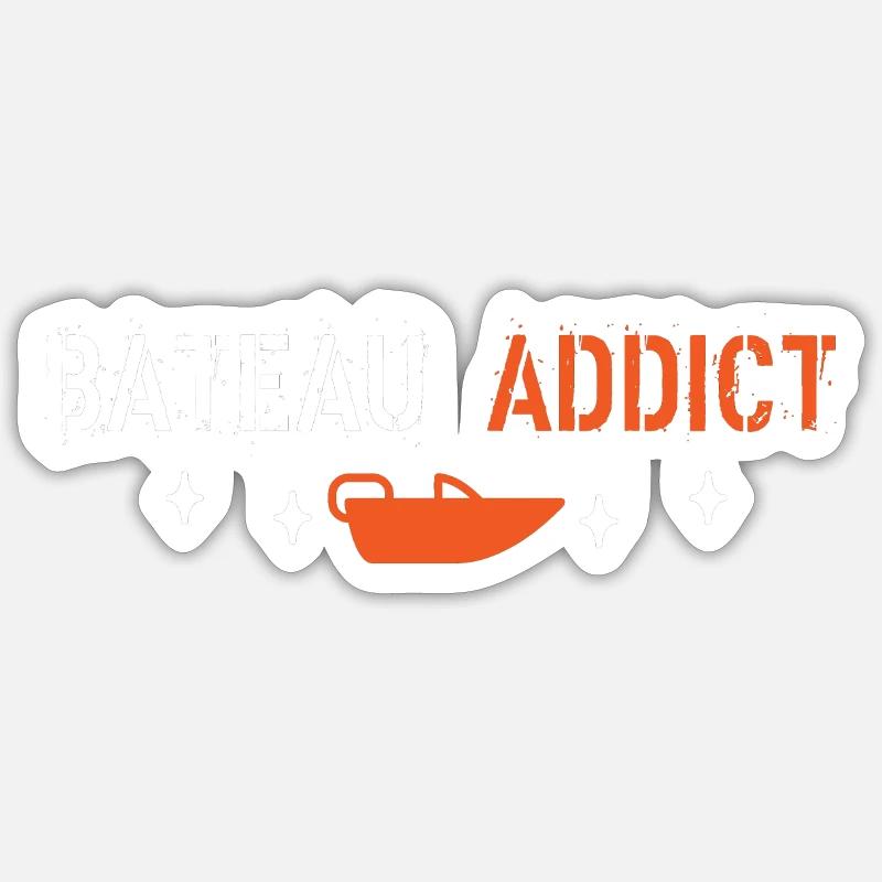 Bootssüchtig - Sticker Größe S (10 x 10 cm) - Mattweiß