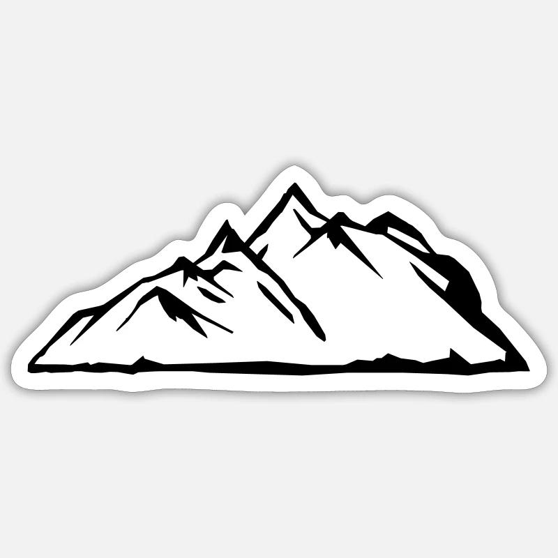 berge - Sticker Größe S (10 x 10 cm) - Mattweiß