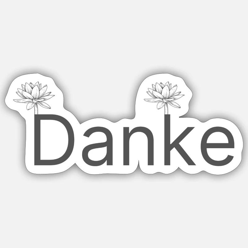 Danke - Sticker Größe S (10 x 10 cm) - Mattweiß