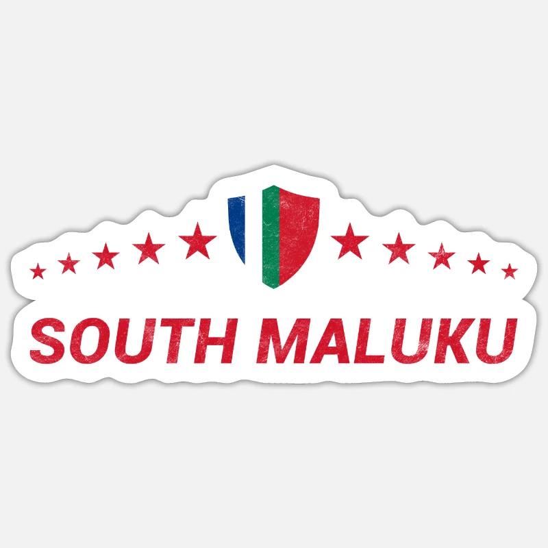 République des Moluques Selatan - Sticker taille S (10 x 10 cm) - blanc mat