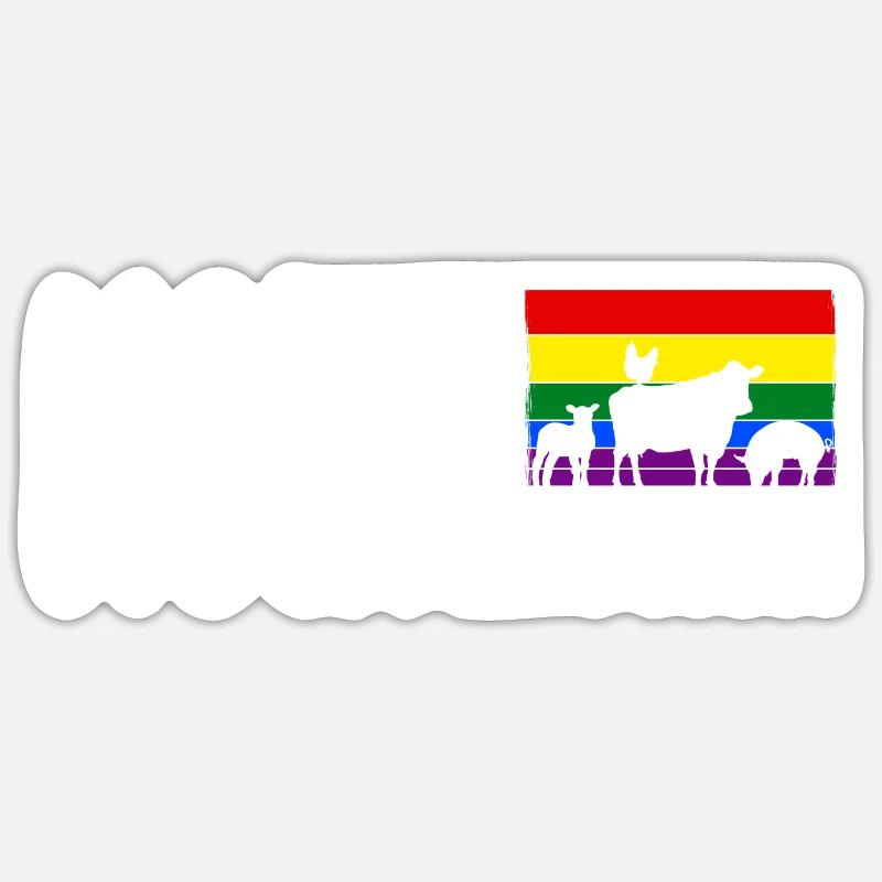 No meat, no dairy, no oppression - Sticker Größe S (10 x 10 cm) - Mattweiß