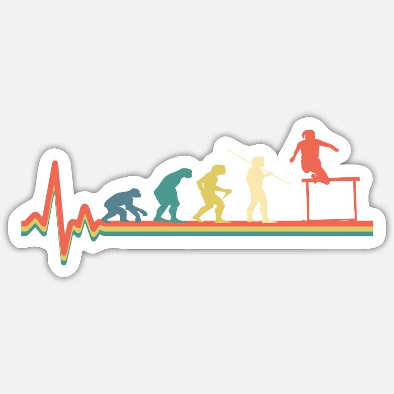 Athlétisme Évolution des haies Sticker taille S (10 x 10 cm)