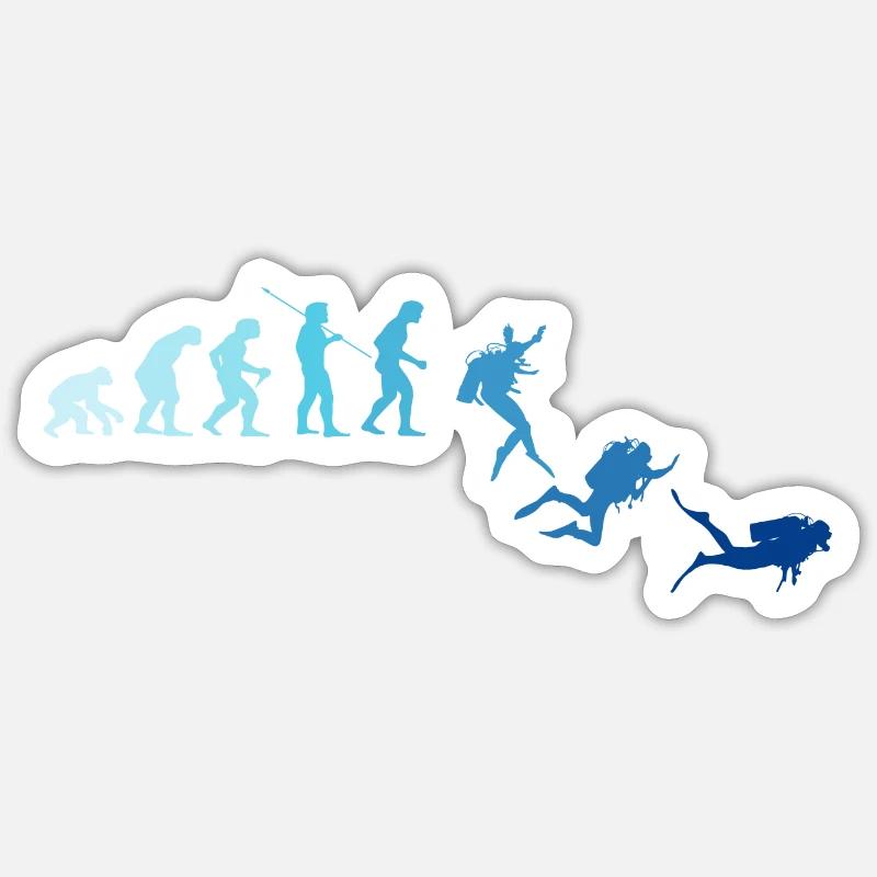 Plongée sous-marine Diver Evolution - Sticker taille S (10 x 10 cm) - blanc mat