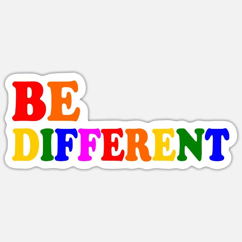 Be different - Sticker taille S (10 x 10 cm) - blanc mat