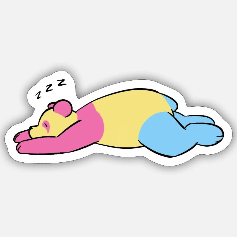 Schlafender Panda - Sticker Größe S (10 x 10 cm) - Mattweiß