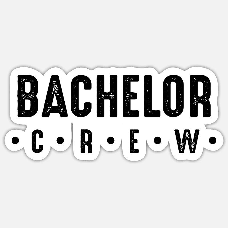 Bachelor Crew - Sticker Größe S (10 x 10 cm) - Mattweiß