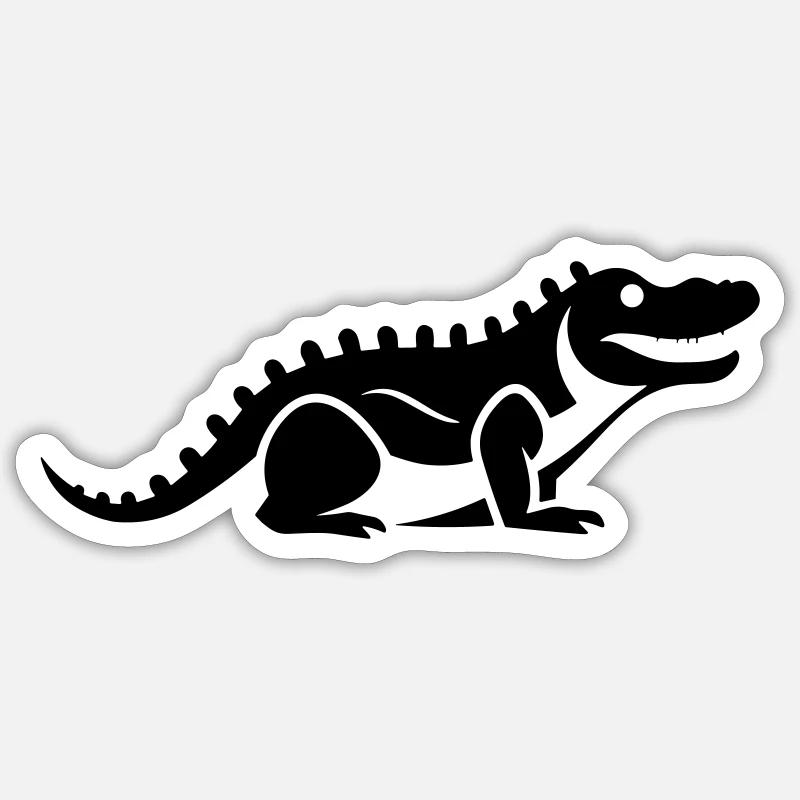 crocodile - Sticker taille S (10 x 10 cm) - blanc mat