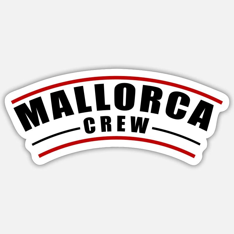 Mallorca Crew - Sticker Größe S (10 x 10 cm) - Mattweiß