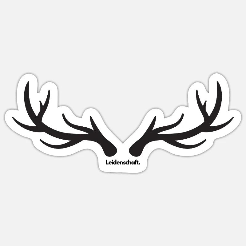 Hirschgeweih Sticker Größe S (10 x 10 cm)