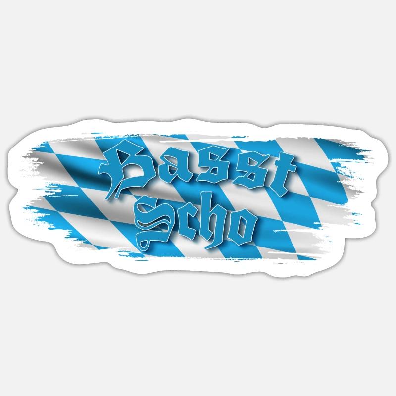 Basst scho - Sticker Größe S (10 x 10 cm) - Mattweiß