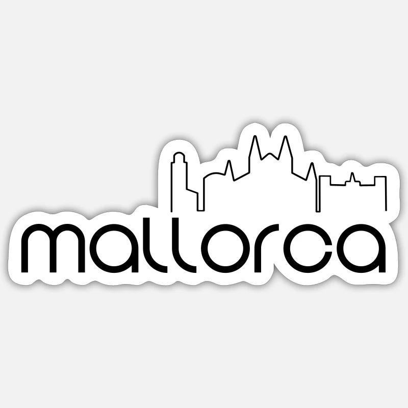 Majorque - Sticker taille S (10 x 10 cm) - blanc mat