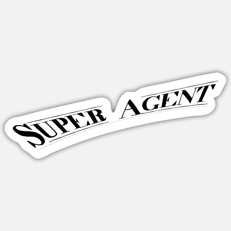 Super Agent - Sticker taille S (10 x 10 cm) - blanc mat