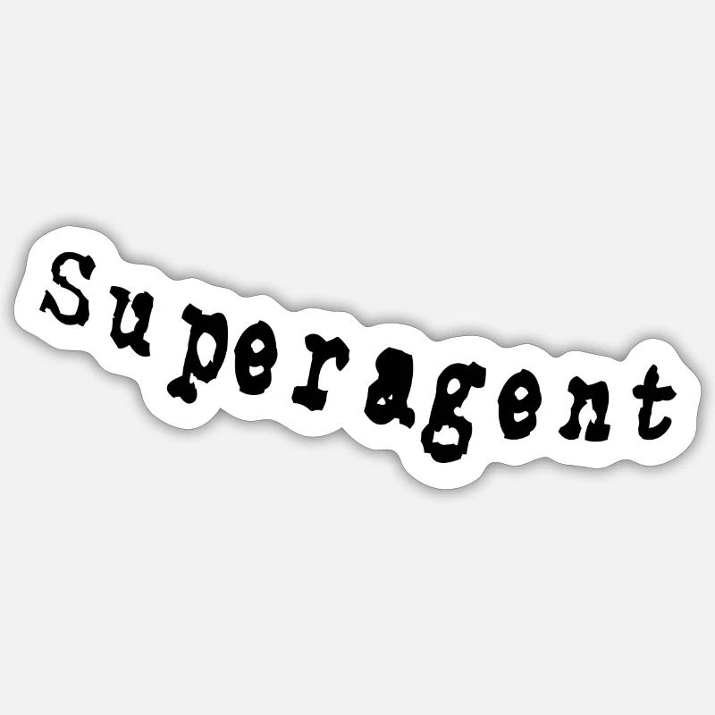 Superagent - Sticker Größe S (10 x 10 cm) - Mattweiß