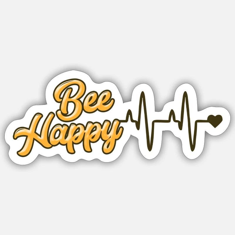 Bee Heart - Sticker size S (10 x 10 cm) - white matte