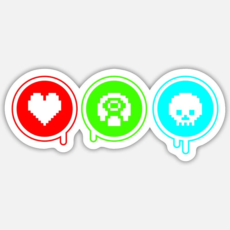 Amour, Rétro, Mort | Impression couleur librement sélectionnable! Sticker taille S (10 x 10 cm)