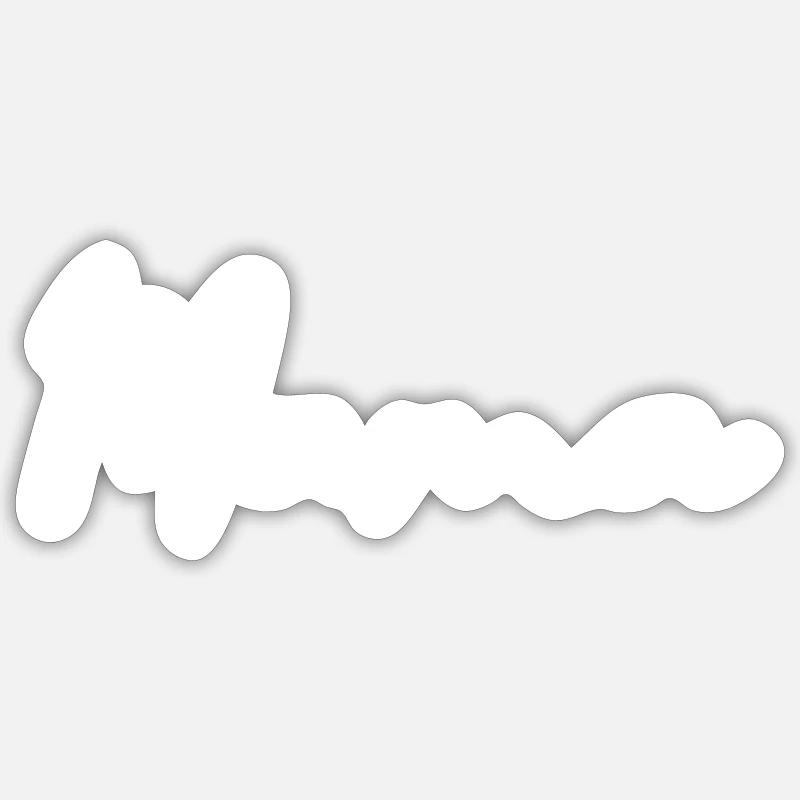 Maman ws - Sticker taille S (10 x 10 cm) - blanc mat