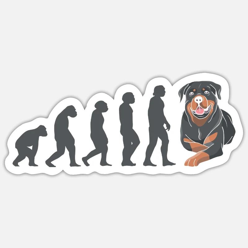 Evolution Rottweiler - Sticker size S (10 x 10 cm) - white matte