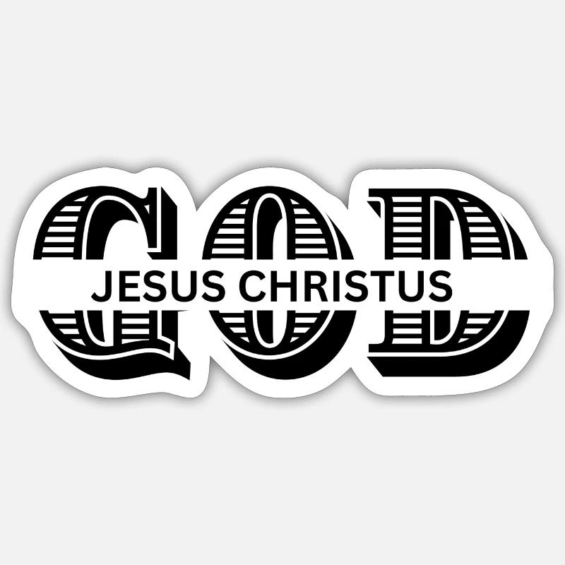 DIEU - Sticker taille S (10 x 10 cm) - blanc mat