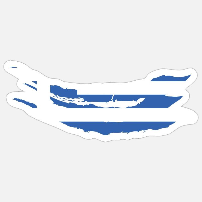 Drapeau de la Grèce Hellas Athènes Drapeau grec Sticker taille S (10 x 10 cm)