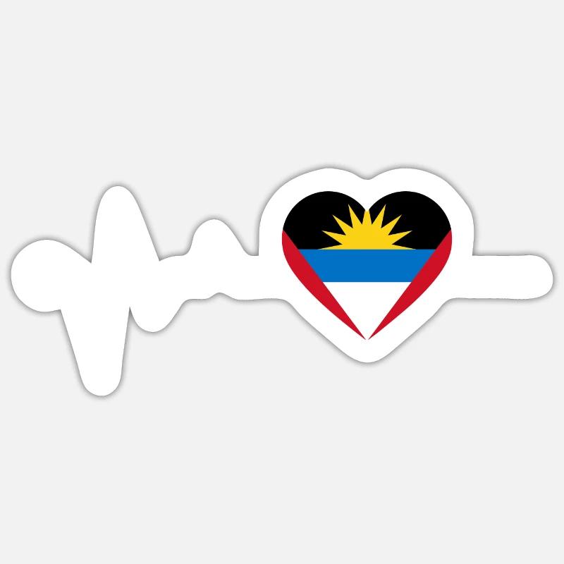 Drapeau d’Antigua-et-Barbuda - Sticker taille S (10 x 10 cm) - blanc mat