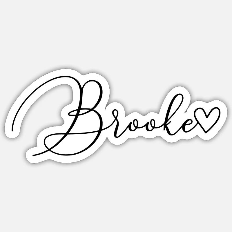 Brooke - Sticker Größe S (10 x 10 cm) - Mattweiß