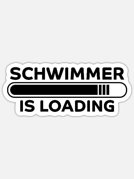 Schwimmer Spruch Sport Lustiges Schwimmer Geschenk - Sticker Größe S (10 x 10 cm) - Mattweiß
