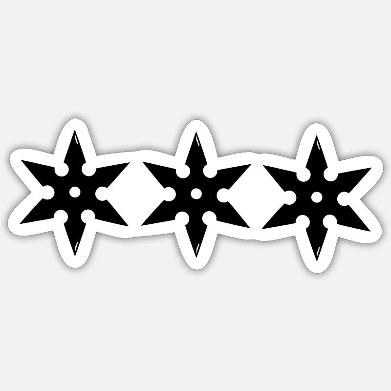 ninja sterne - Sticker Größe S (10 x 10 cm) - Mattweiß