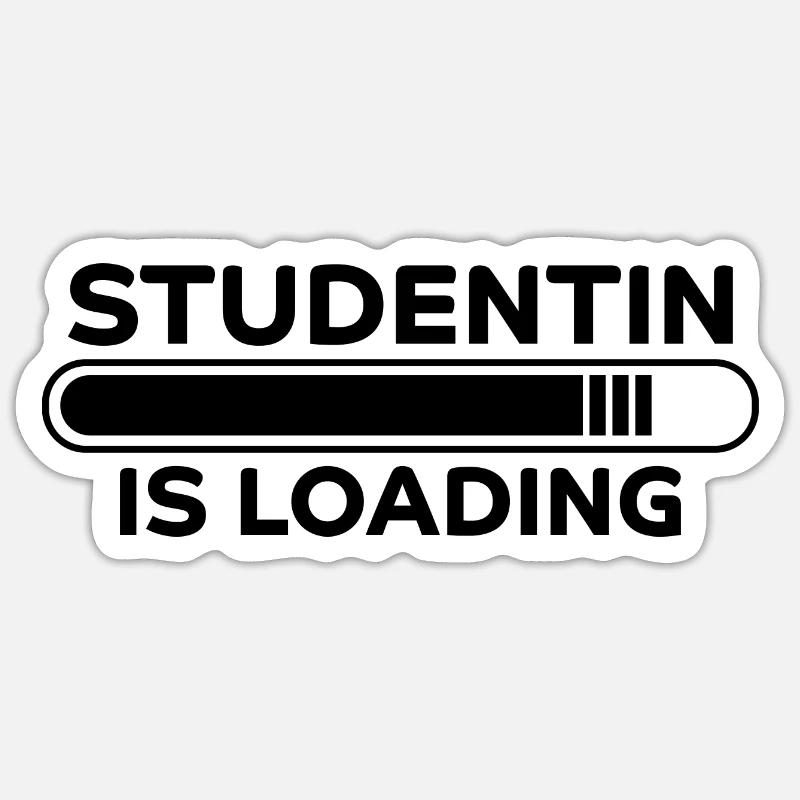 Studentin Spruch Universität Studentin Geschenk - Sticker Größe S (10 x 10 cm) - Mattweiß