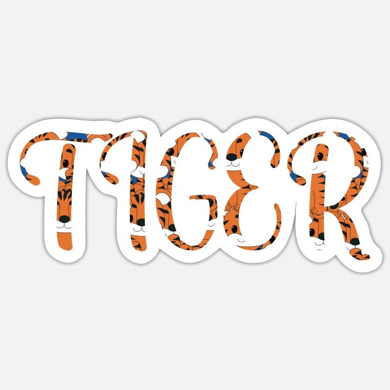 Tiger Font - Sticker size S (10 x 10 cm) - white matte