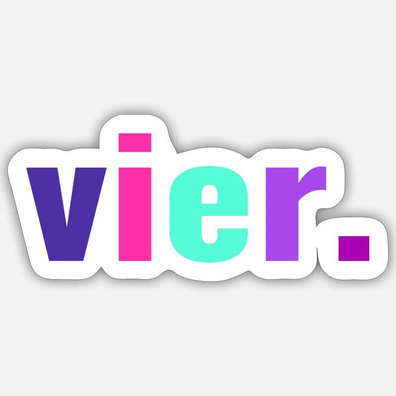4. Geburtstag Geschenk 4 Jahre Vier - Sticker Größe S (10 x 10 cm) - Mattweiß