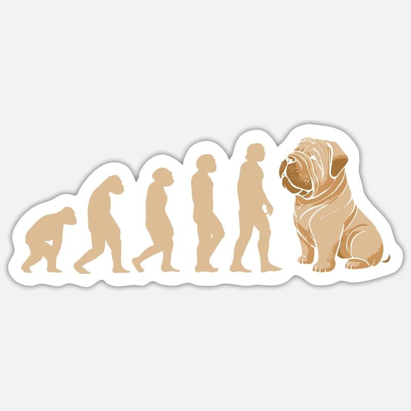 Evolution Shar Pei - Sticker size S (10 x 10 cm) - white matte
