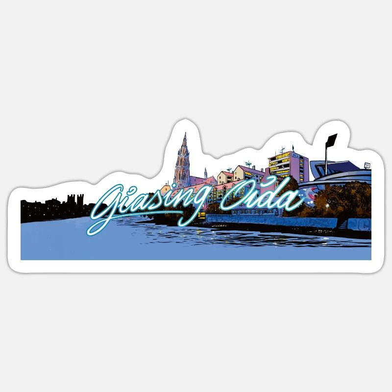 Giasing Oida - Sticker Größe S (10 x 10 cm) - Mattweiß