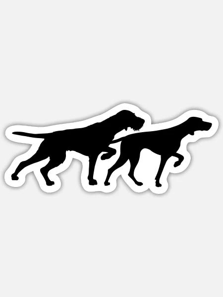 Ungarisch Drahthaar - Ungarisch Kurzhaar - Sticker Größe S (10 x 10 cm) - Mattweiß