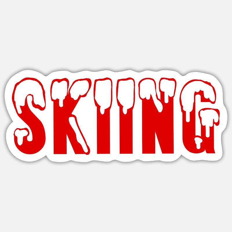 skiing - Sticker Größe S (10 x 10 cm) - Mattweiß