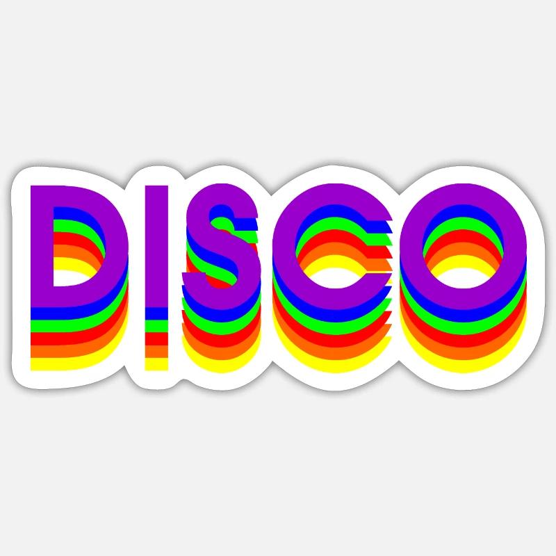 80er DISCO DANCE - Sticker Größe S (10 x 10 cm) - Mattweiß