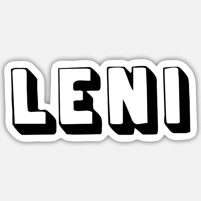 Name - Leni - Sticker Größe S (10 x 10 cm) - Mattweiß