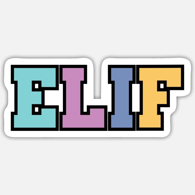 Name - Elif - Sticker size S (10 x 10 cm) - white matte