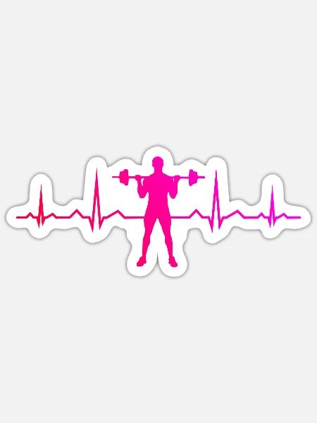 Ausdauertraining Cardio Krafttraining Fitness - Sticker Größe S (10 x 10 cm) - Mattweiß