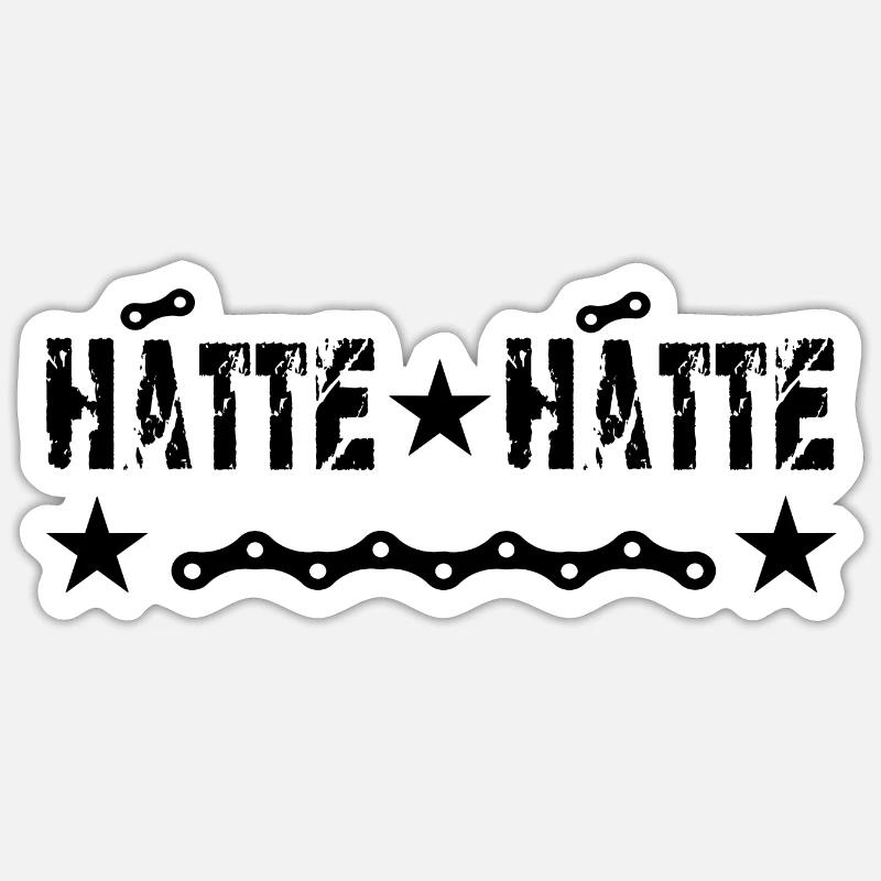Hätte Hätte - Sticker Größe S (10 x 10 cm) - Mattweiß