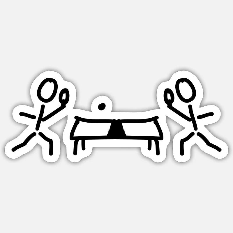 Table de ping-pong et raquettes Sticker taille S (10 x 10 cm)
