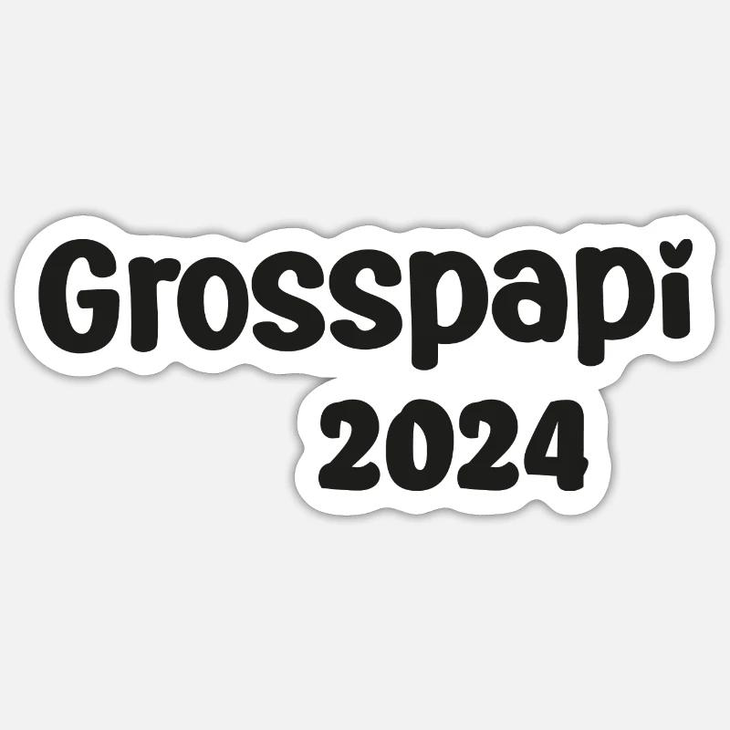 Grosspapi 2024 Befördert zum Grosspapi Opa Schweiz Sticker Größe S (10 x 10 cm)